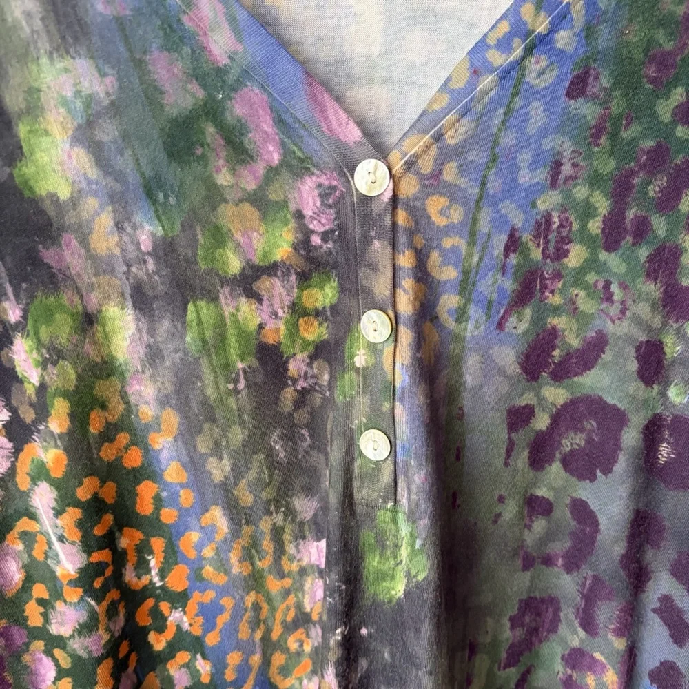 Nally & Millie‎ Womens Small Multi Color Animal Print Abstract Long Sleeve Shirt - Picture 5 of 10